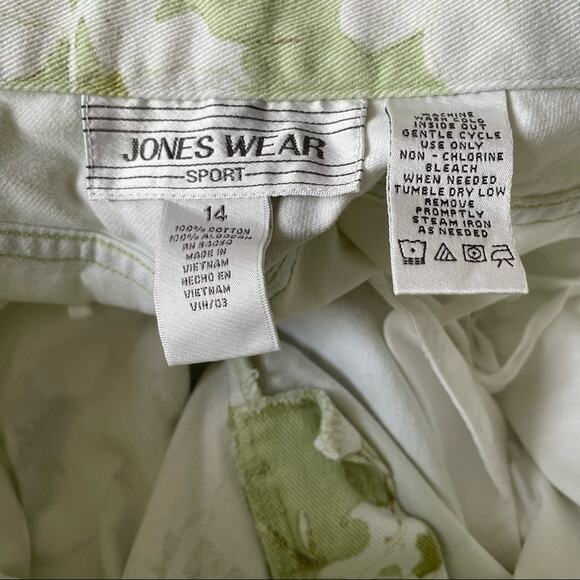 Jones Wear Sport 3 Piece Set Jacket Pants Top Floral Denim Mint Green L/14 EUC - Picture 9 of 12